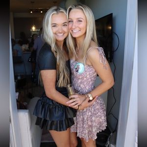 RESET by jane neutral/maroon floral top and skirt set